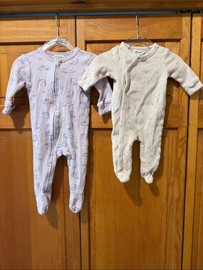 Rabbit + Bear Baby Girl Onesies